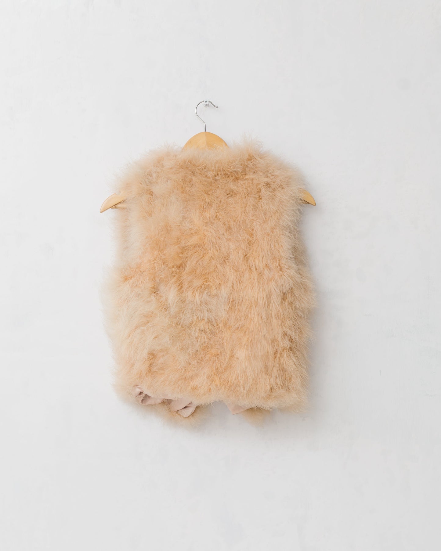 Salmon pink ostrich feather vest