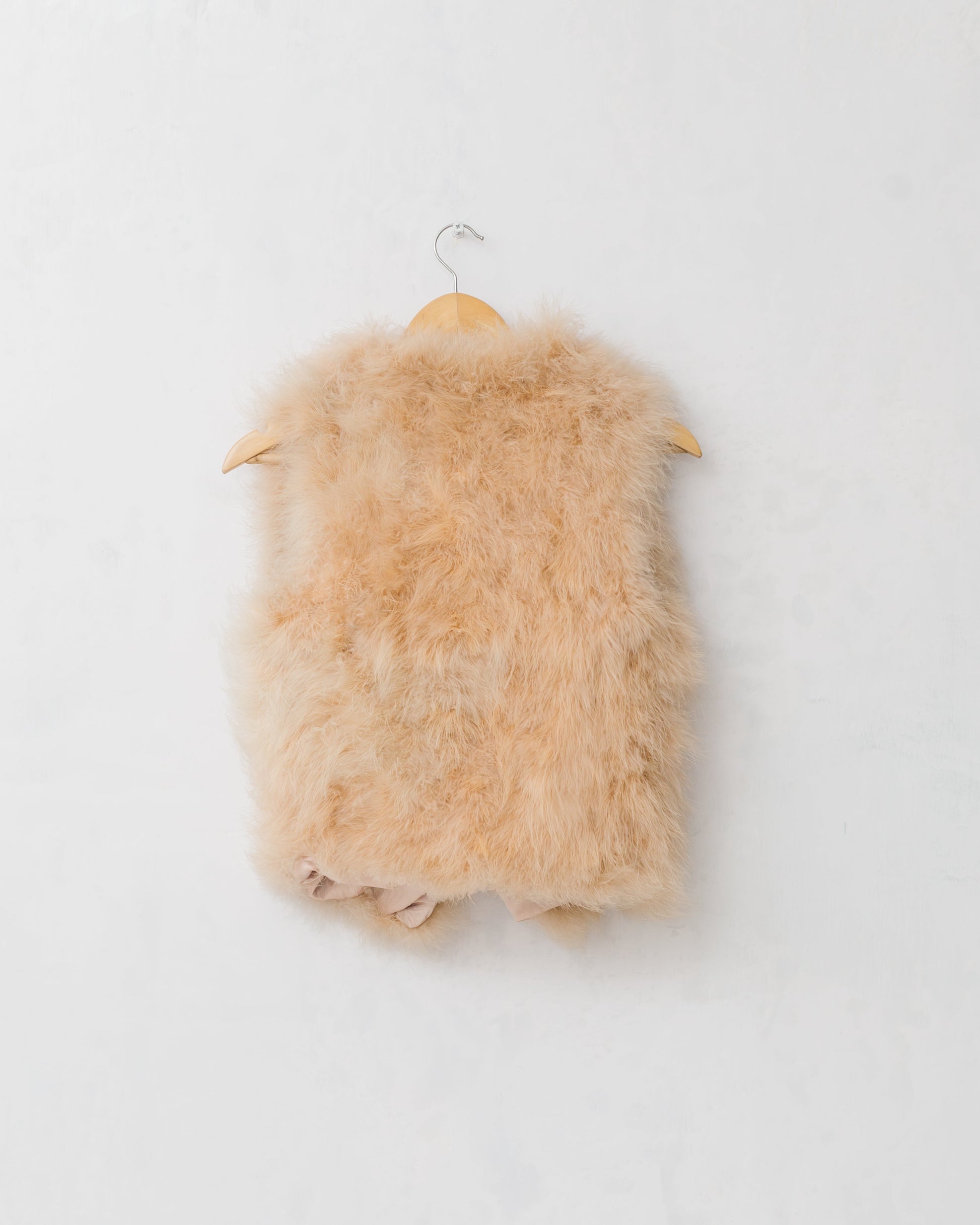 Salmon pink ostrich feather vest