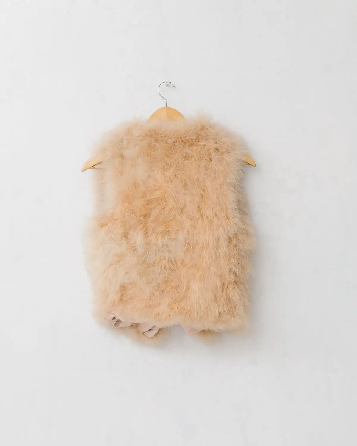 Salmon pink ostrich feather vest