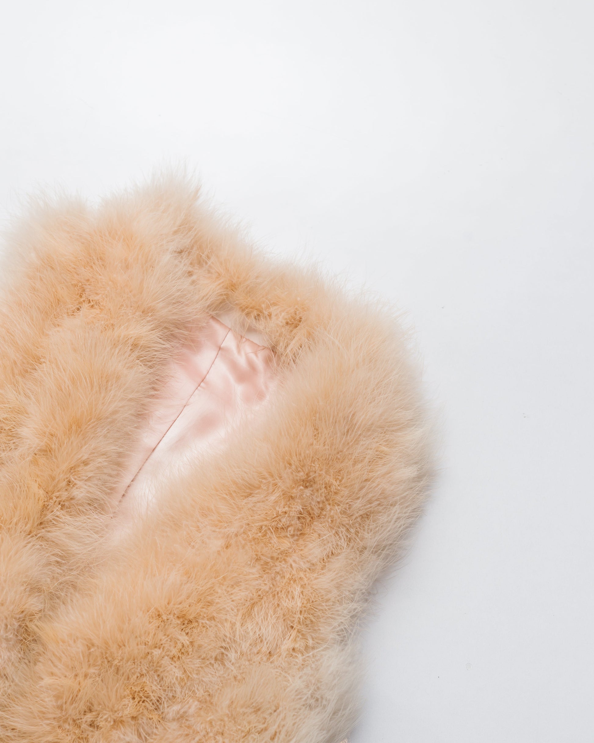 Salmon pink ostrich feather vest