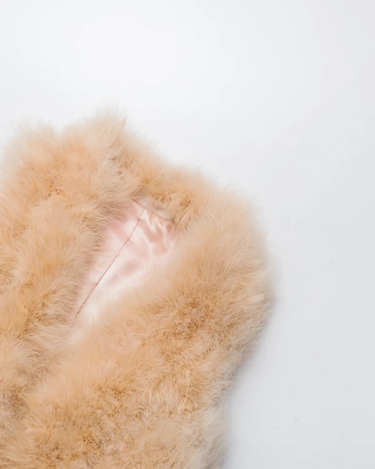 Salmon pink ostrich feather vest