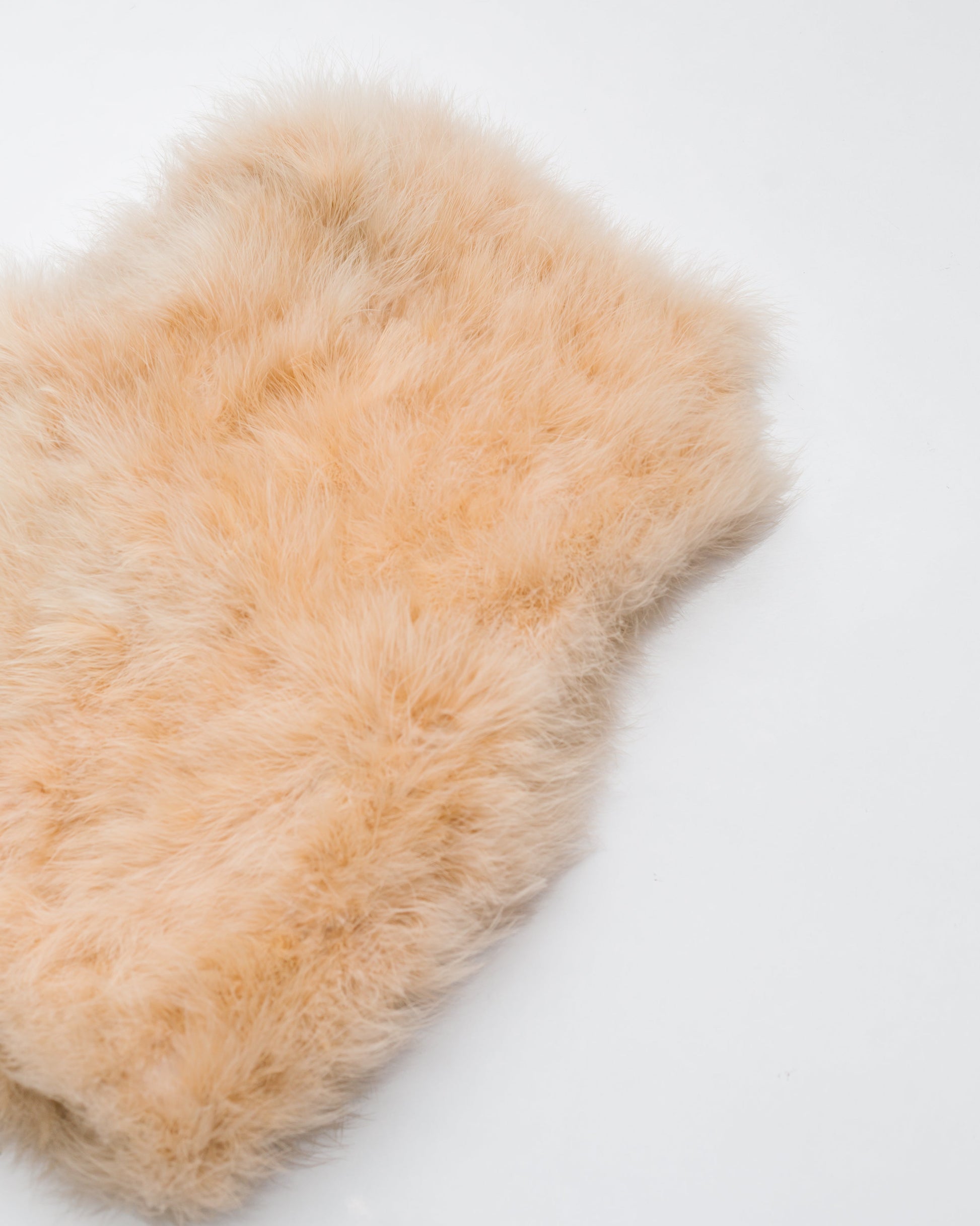 Salmon pink ostrich feather vest