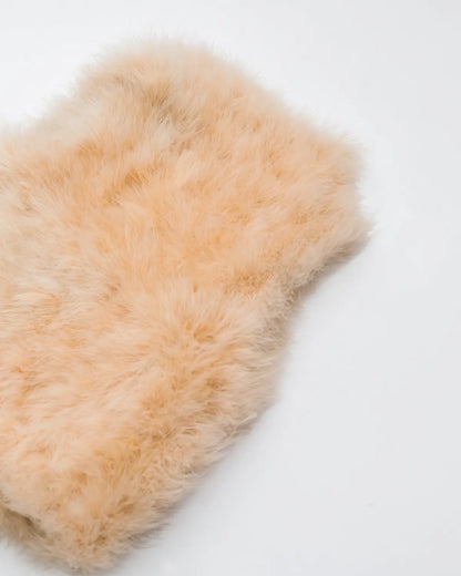 Salmon pink ostrich feather vest