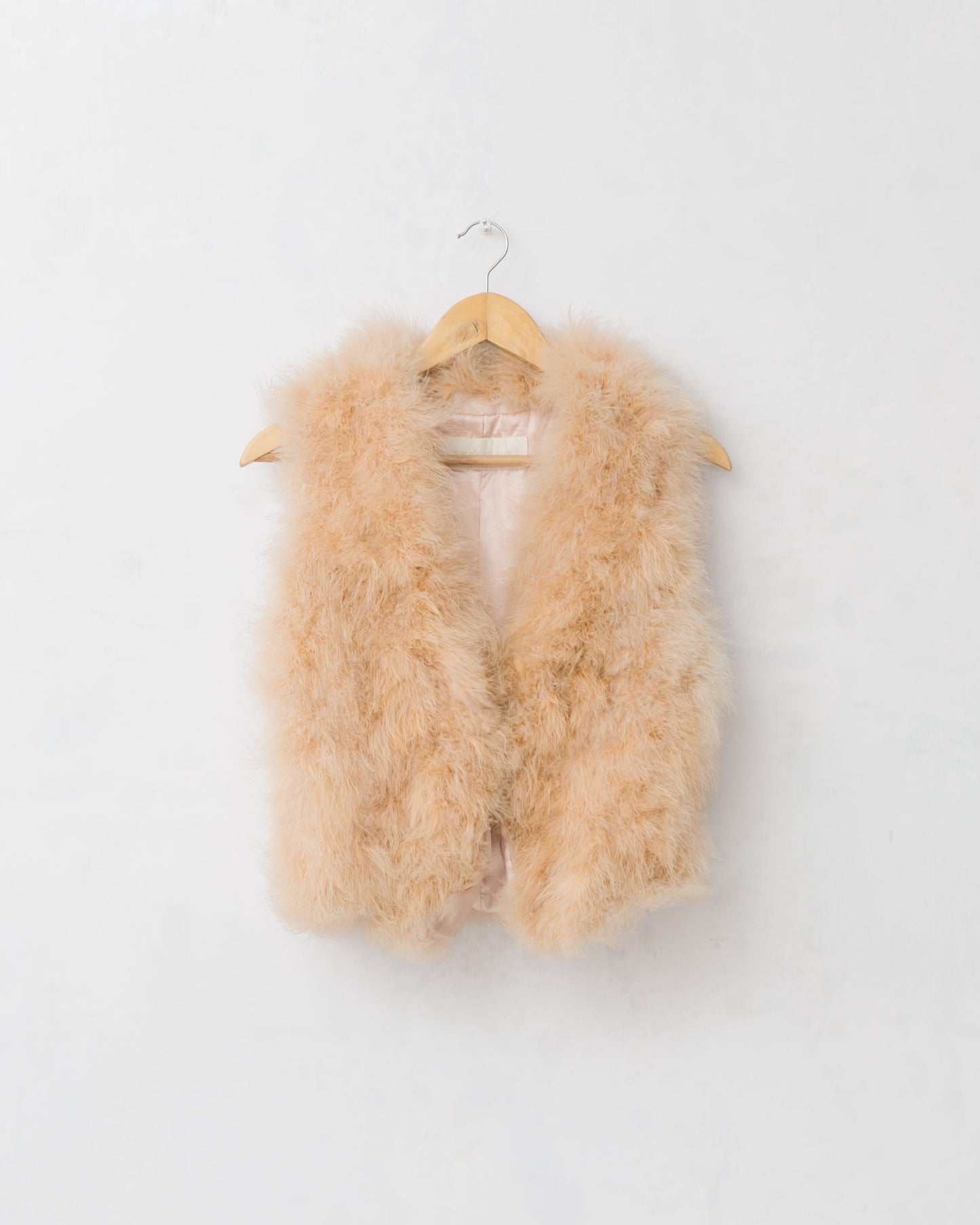 Salmon pink ostrich feather vest