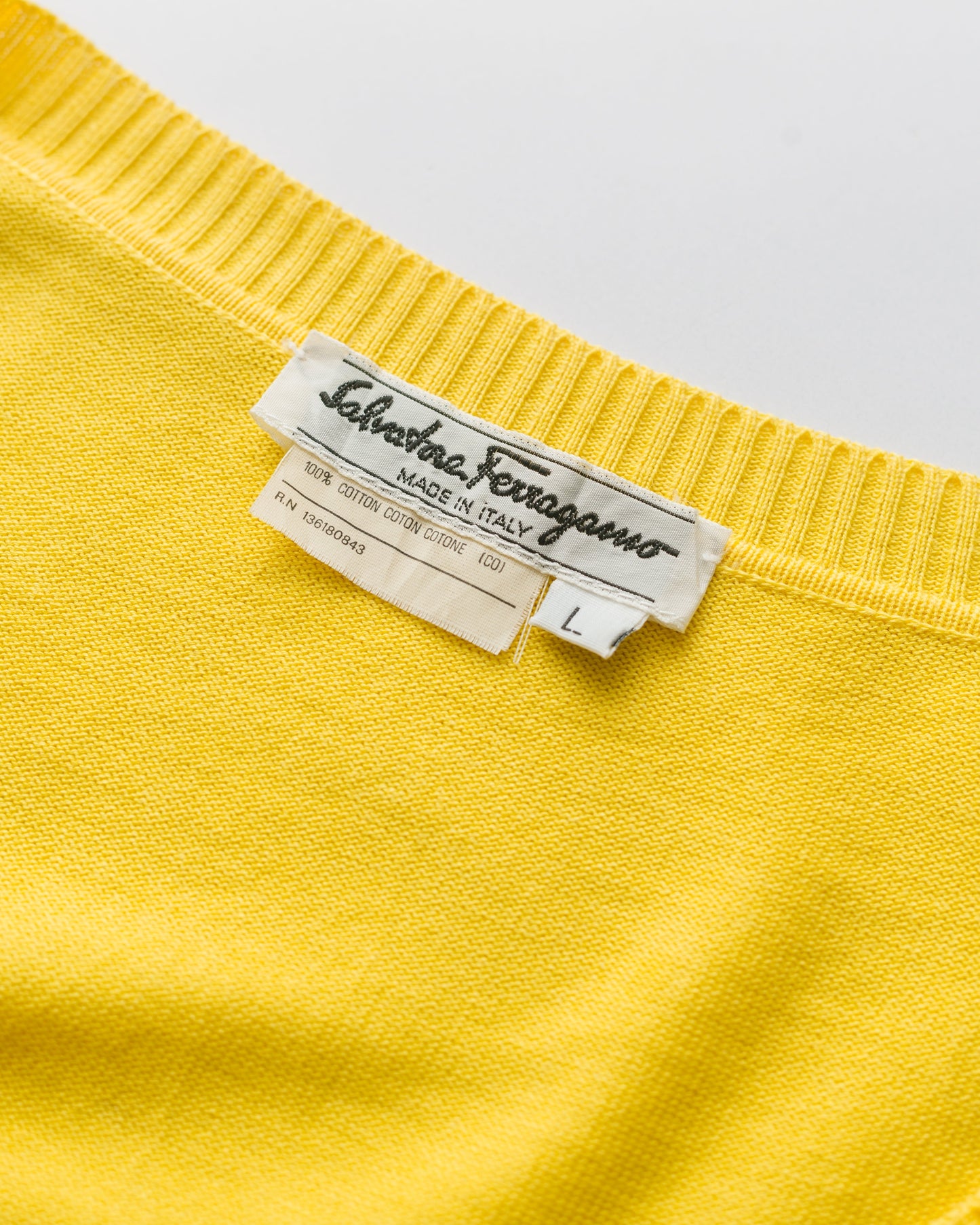 Canary yellow cotton knit top