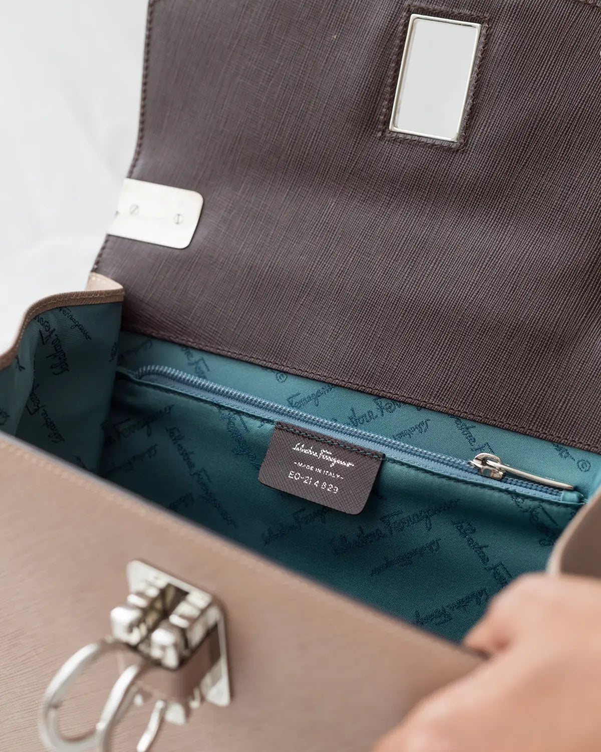 Salvatore ferragamo gancini top handle bag