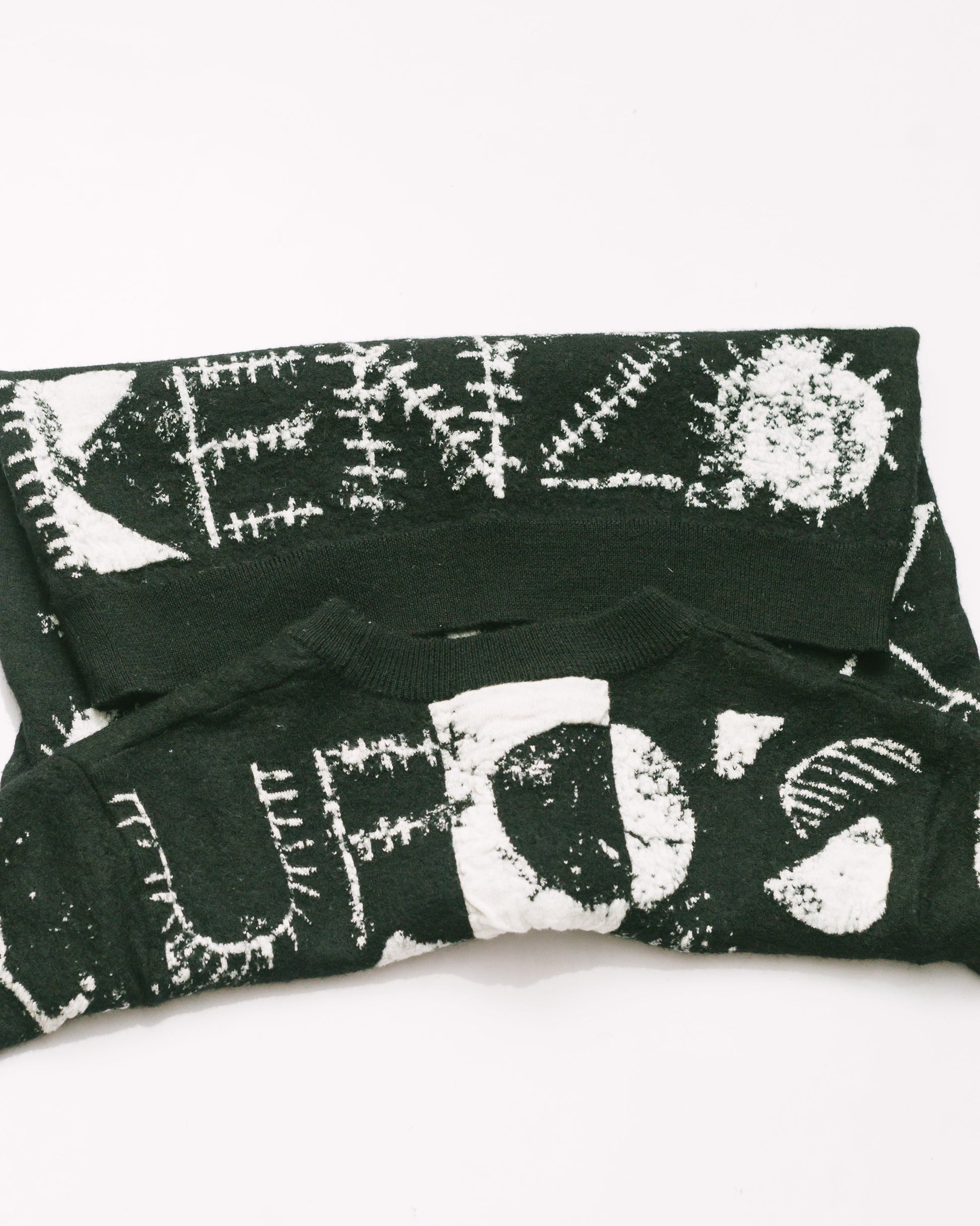 Scribble ufo tubular jacquard sweater