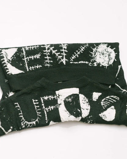 Scribble ufo tubular jacquard sweater