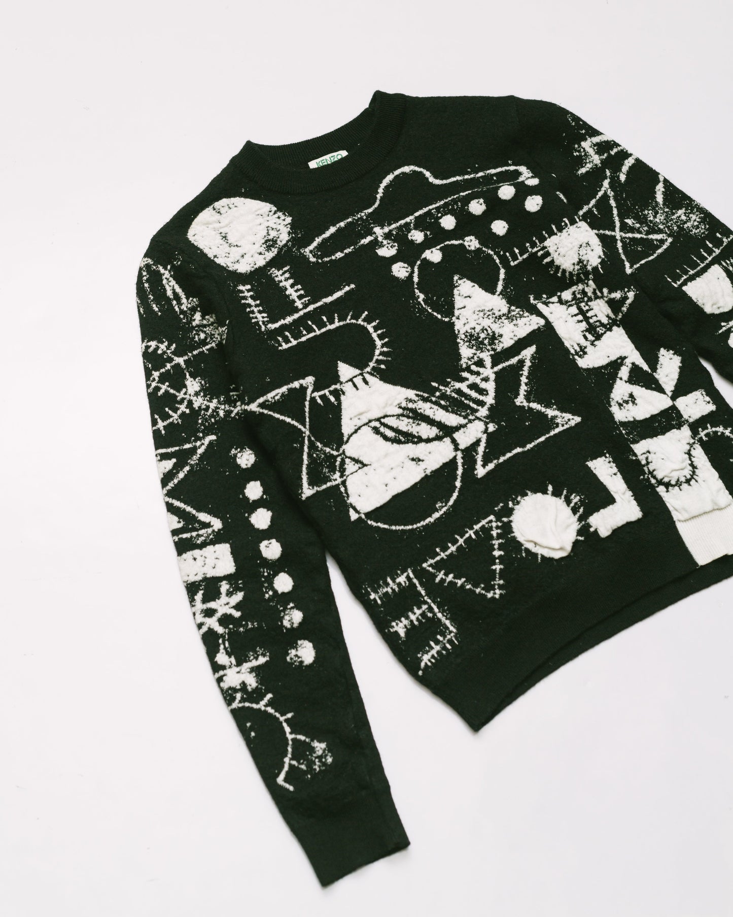 Scribble ufo tubular jacquard sweater