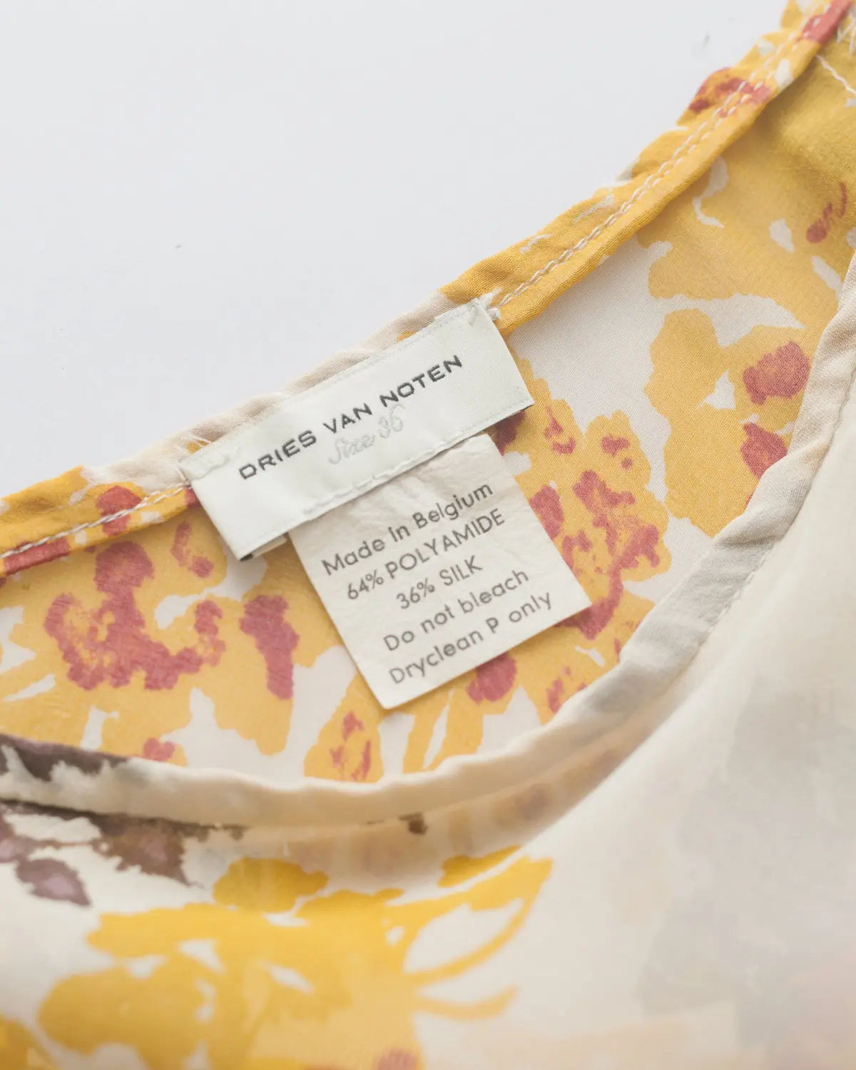Dries van noten sheer floral printed skirt / cape