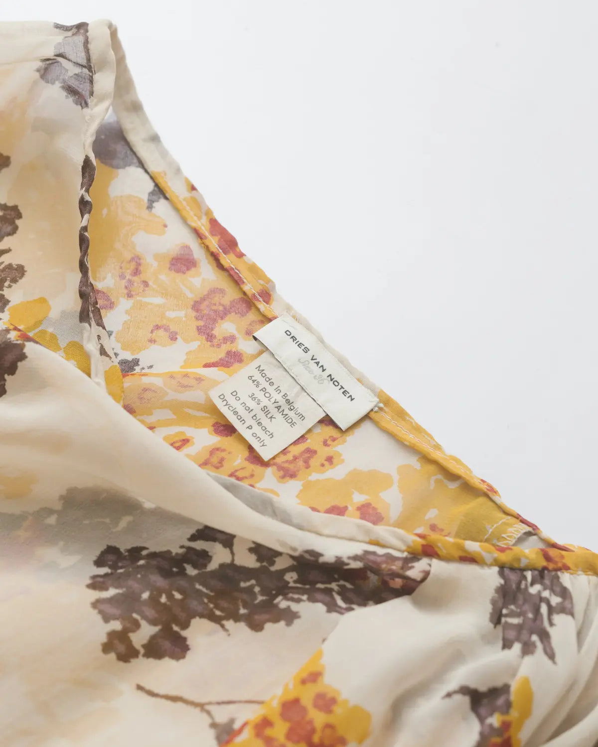 Dries van noten sheer floral printed skirt / cape