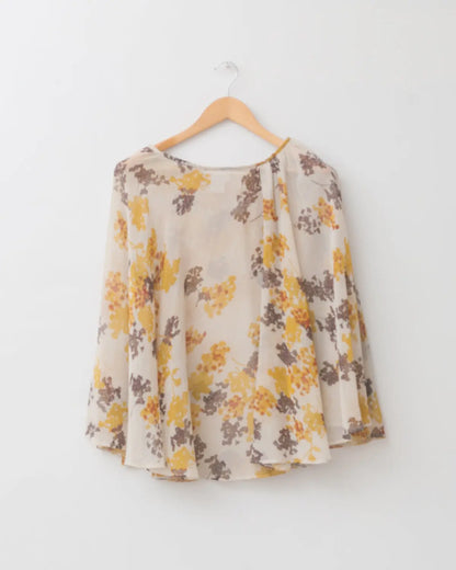 Dries van noten sheer floral printed skirt / cape