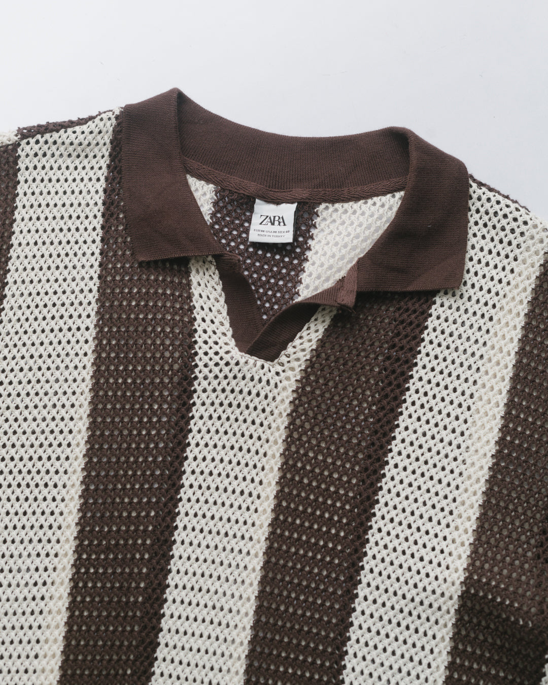 Striped knit polo tshirt