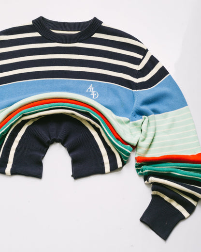 Striped knit pullover