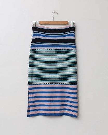 Striped knit skirt