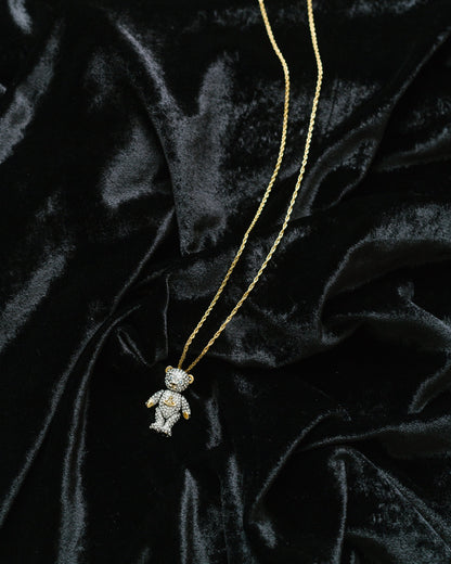 Studded teddy necklace