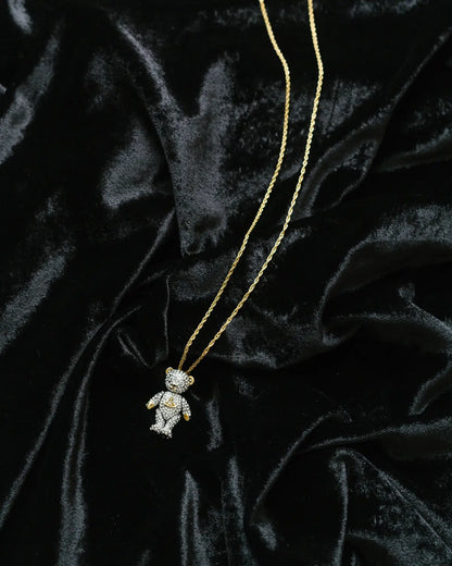 Studded teddy necklace