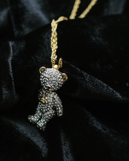 Studded teddy necklace