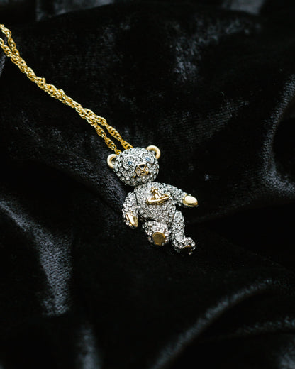 Studded teddy necklace