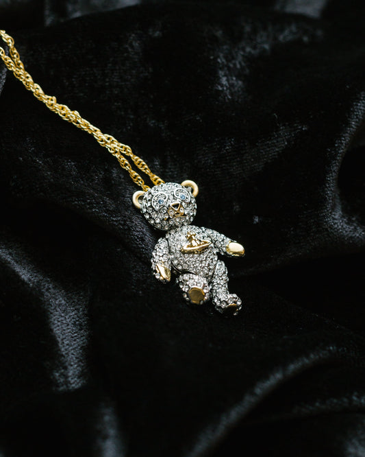 Studded teddy necklace