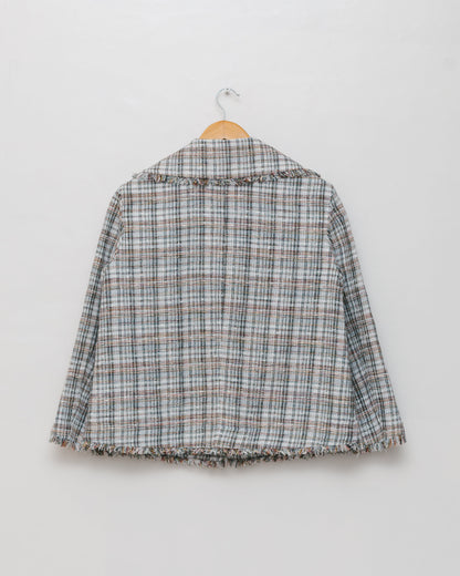 Tweed a-line short jacket