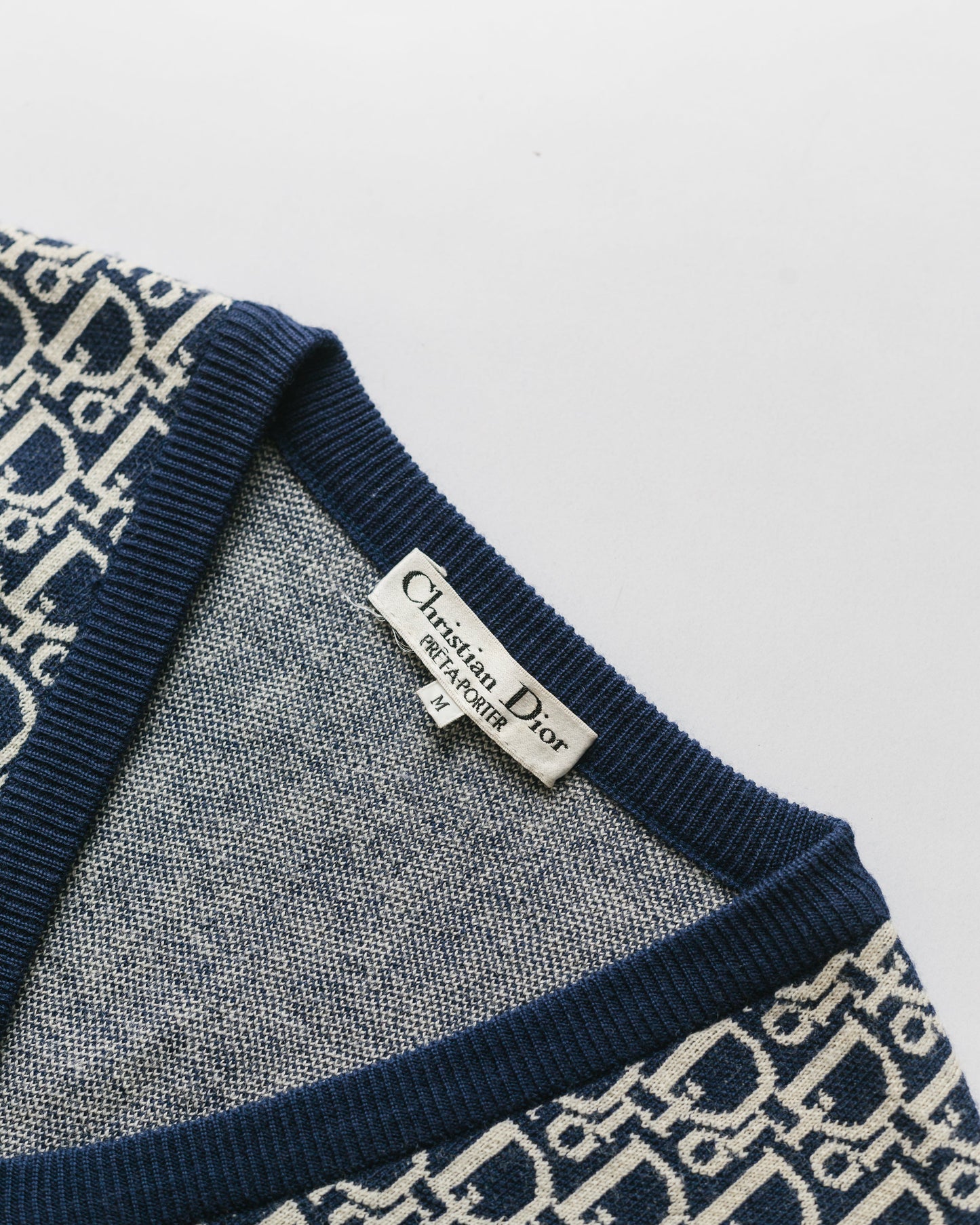 Vintage 1990s - 2000s oblique intarsia knit top