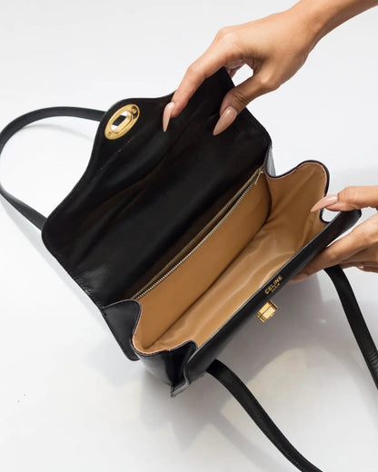 Celine vintage box calf shoulder bag