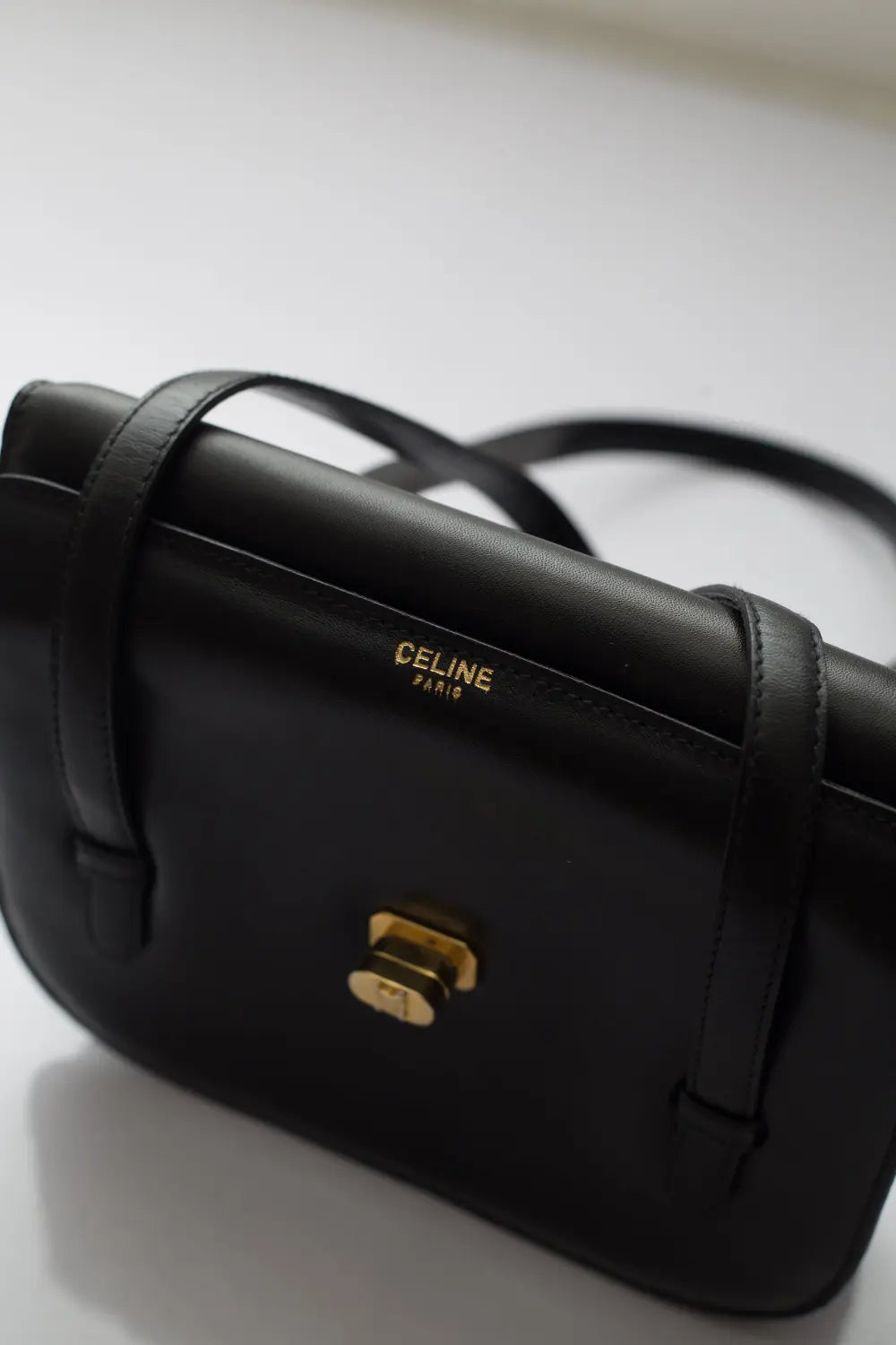 Celine vintage box calf shoulder bag