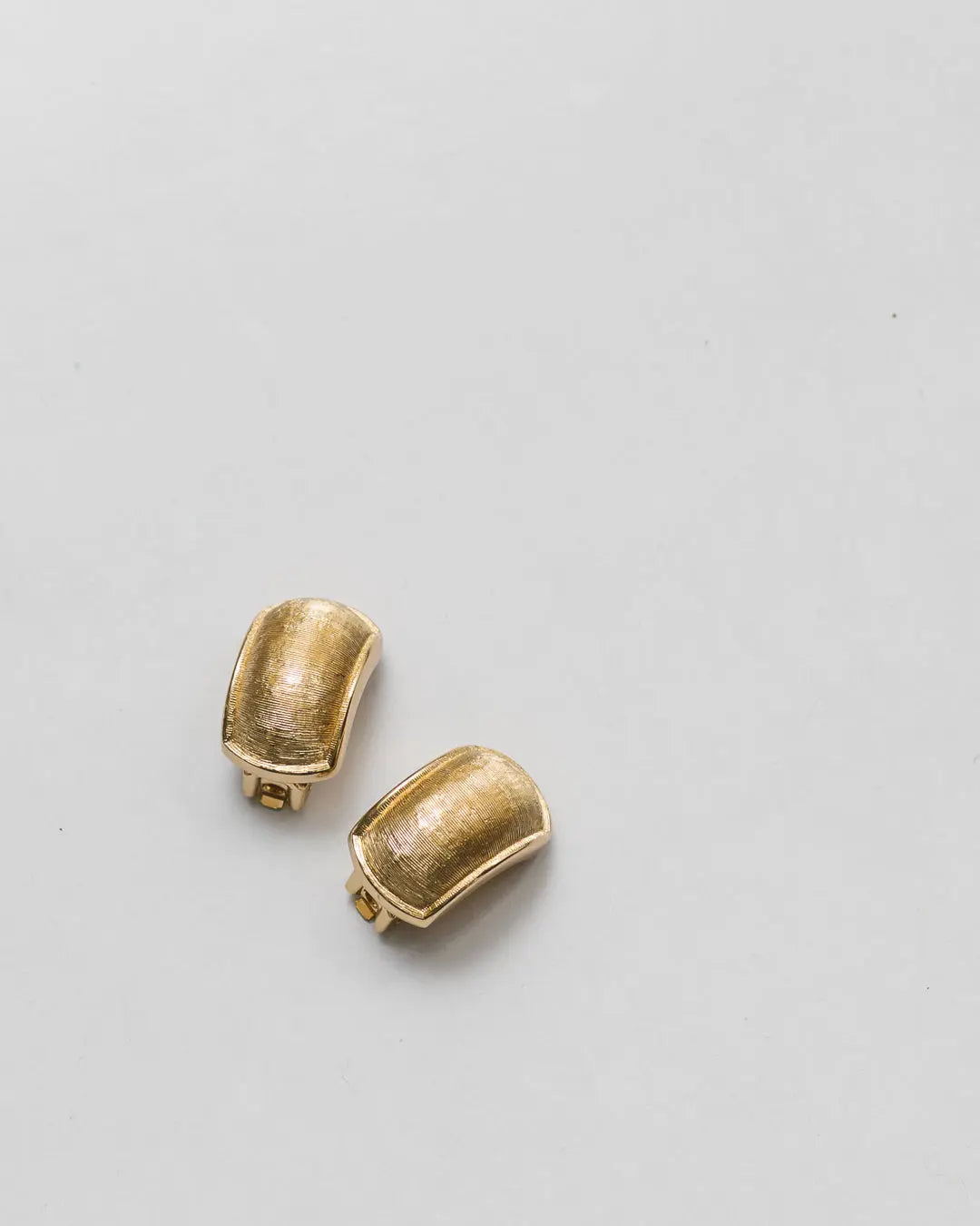 Vintage Christian Dior Gold Ridge Clip On Earrings