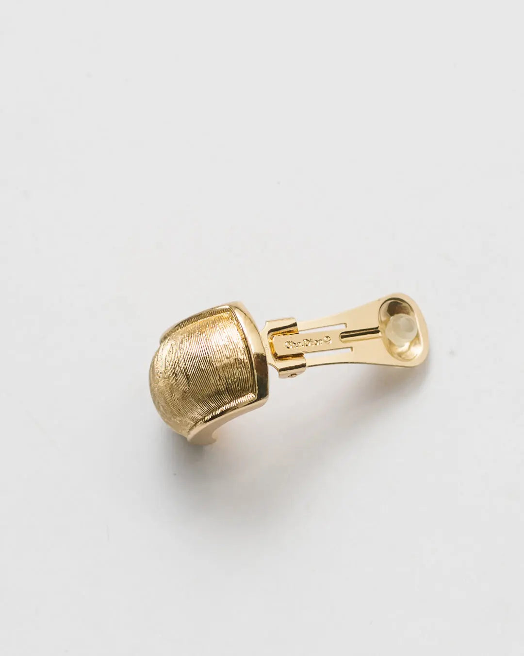 Vintage Christian Dior Gold Ridge Clip On Earrings