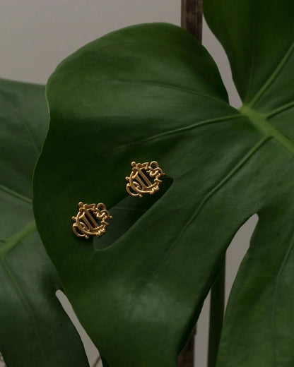 Christian dior vintage insignia clip ons