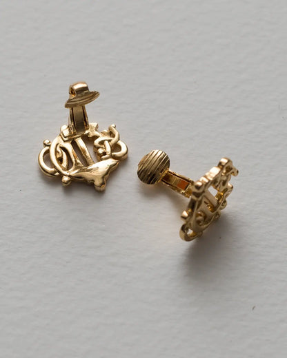 Christian dior vintage insignia clip ons