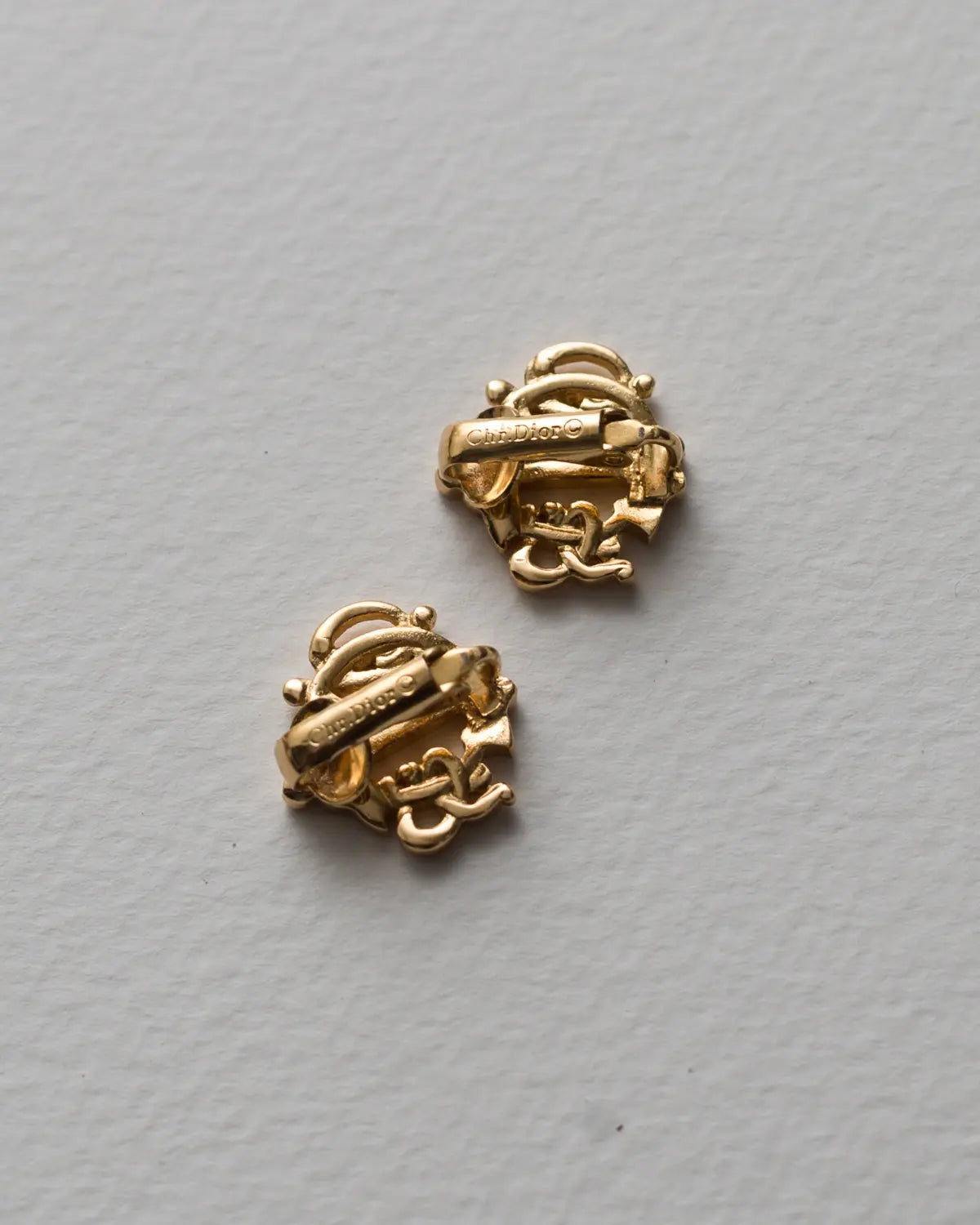 Christian dior vintage insignia clip ons