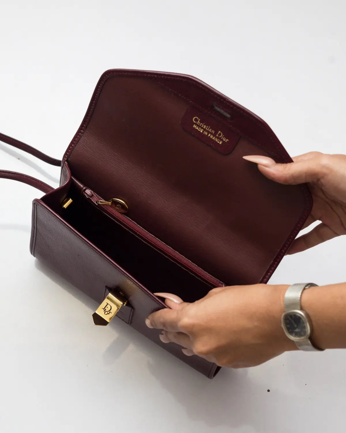 Christian dior vintage bordeaux handbag