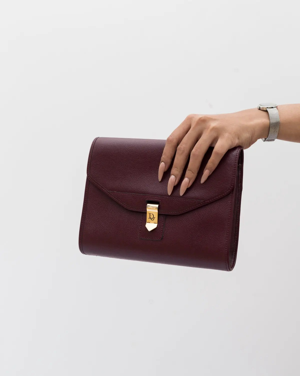 Christian dior vintage bordeaux handbag