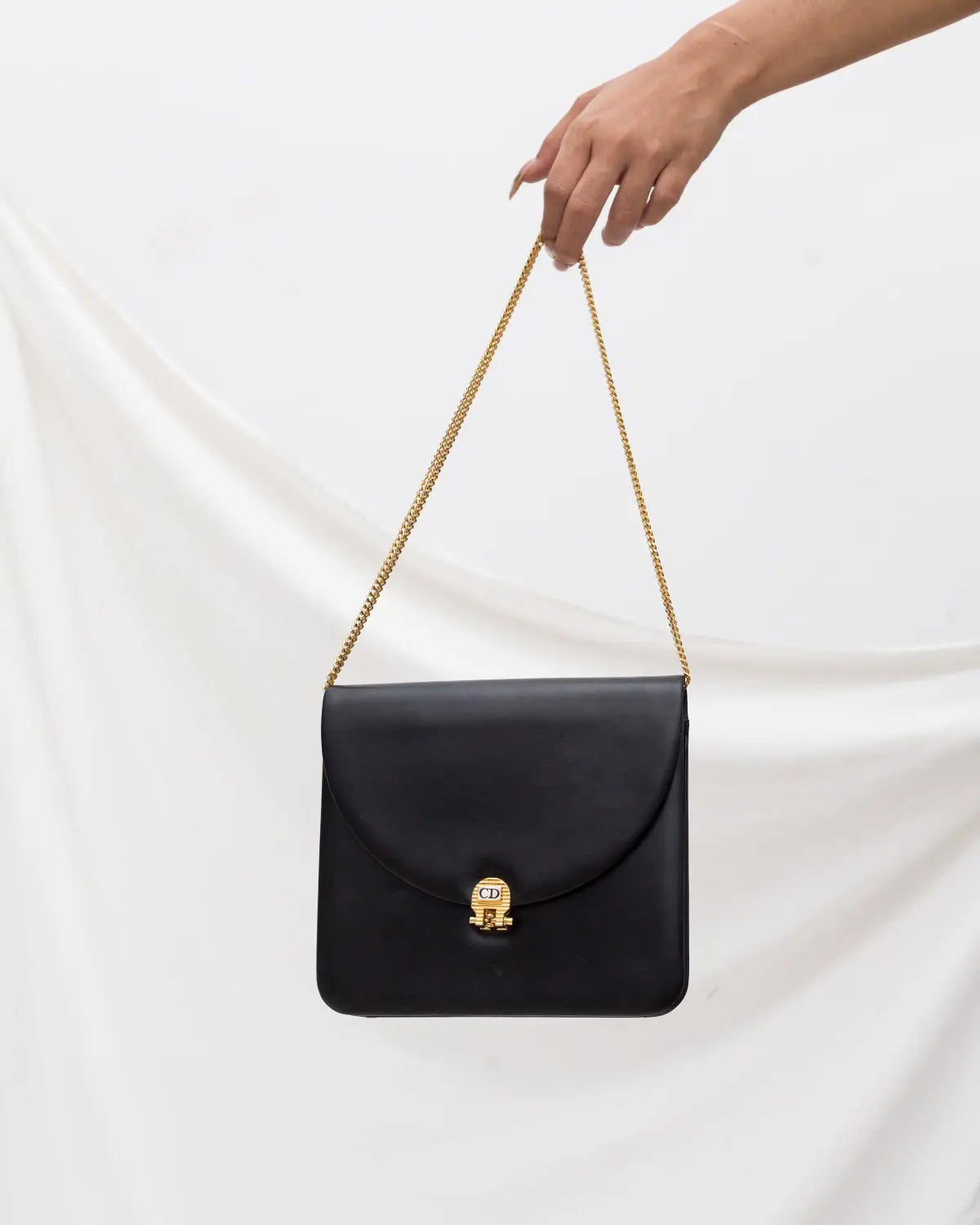 Christian dior vintage box calf handbag