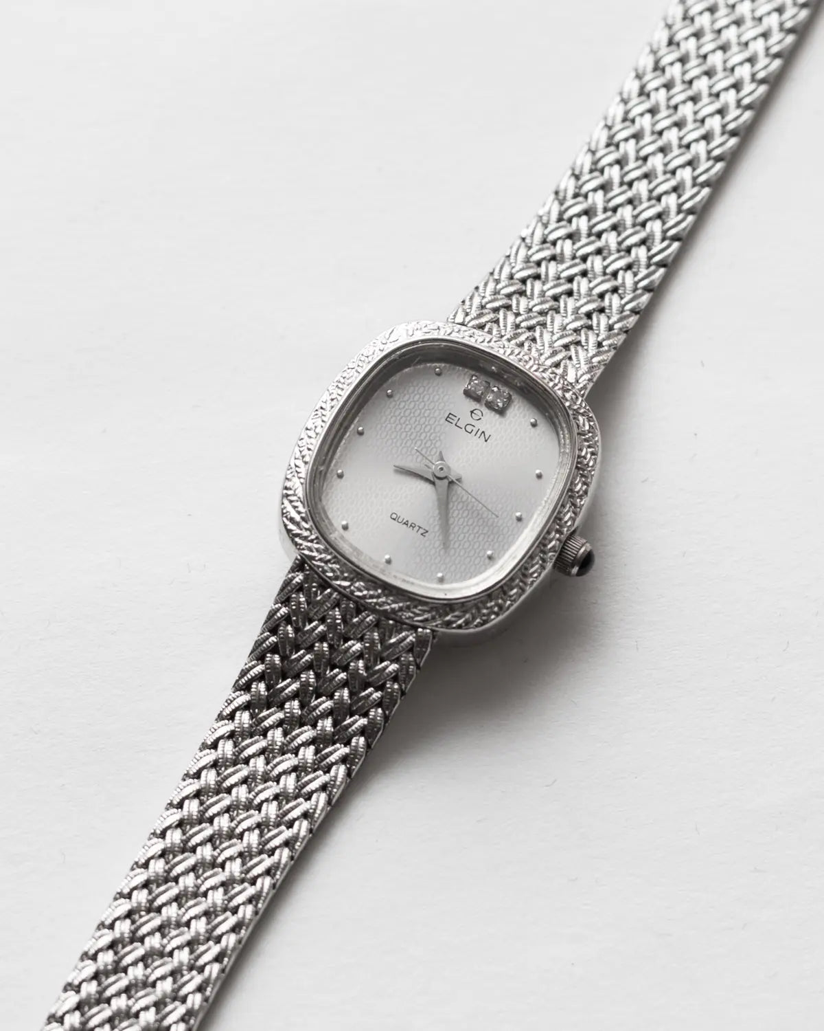 Quartz vintage elgin with wheat chain bracelet watch