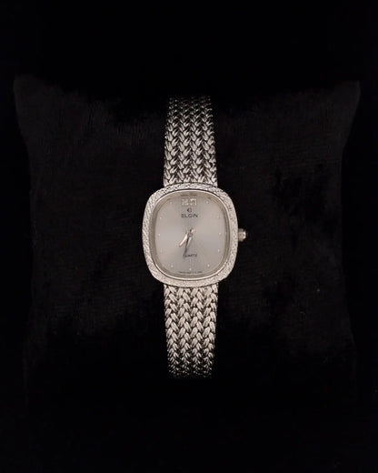 Quartz vintage elgin with wheat chain bracelet watch