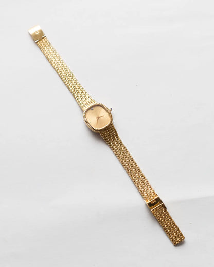 Quartz vintage gold bulova with wheat chain bracelet watch