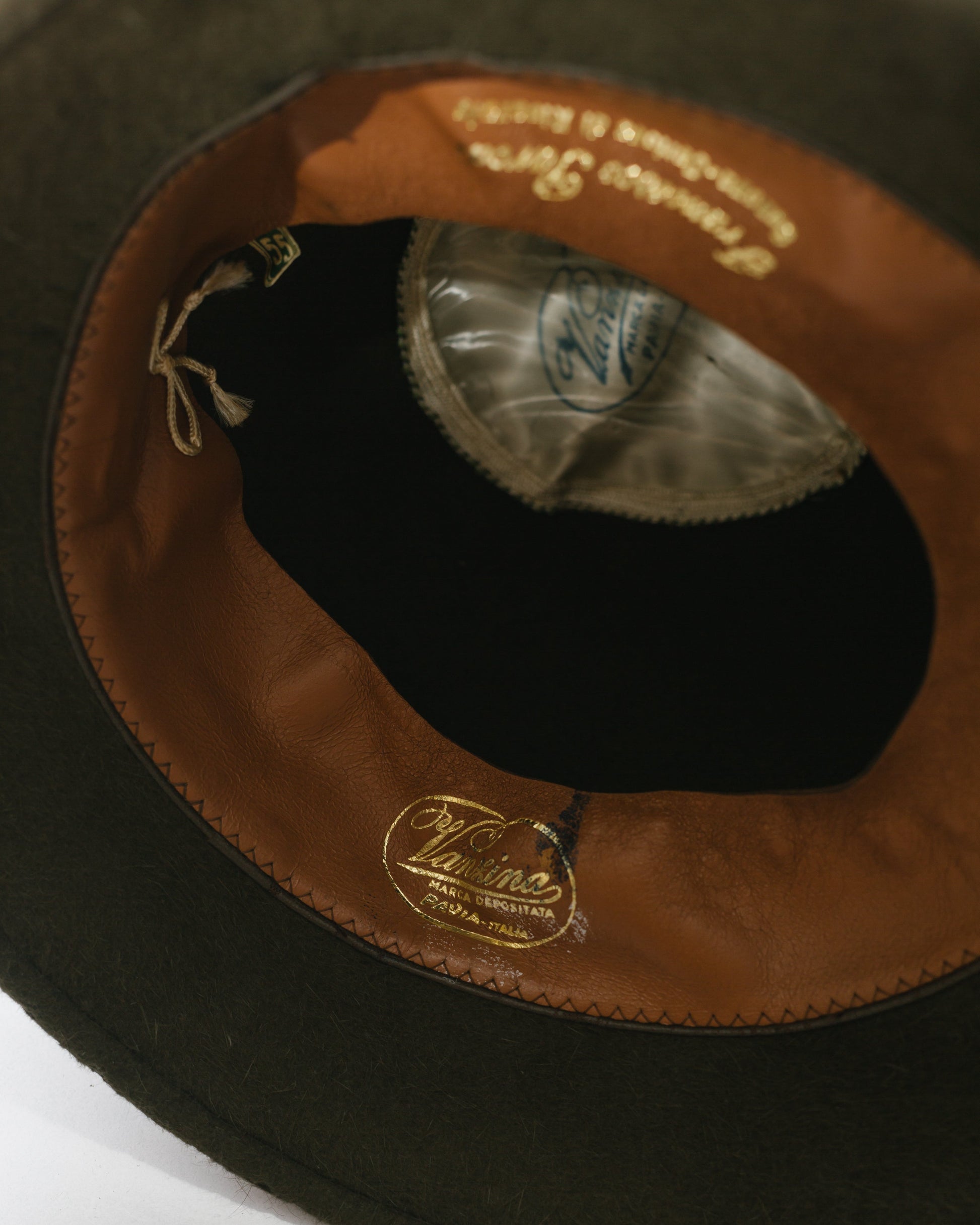 Vintage Leather Lined Fedora Hat
