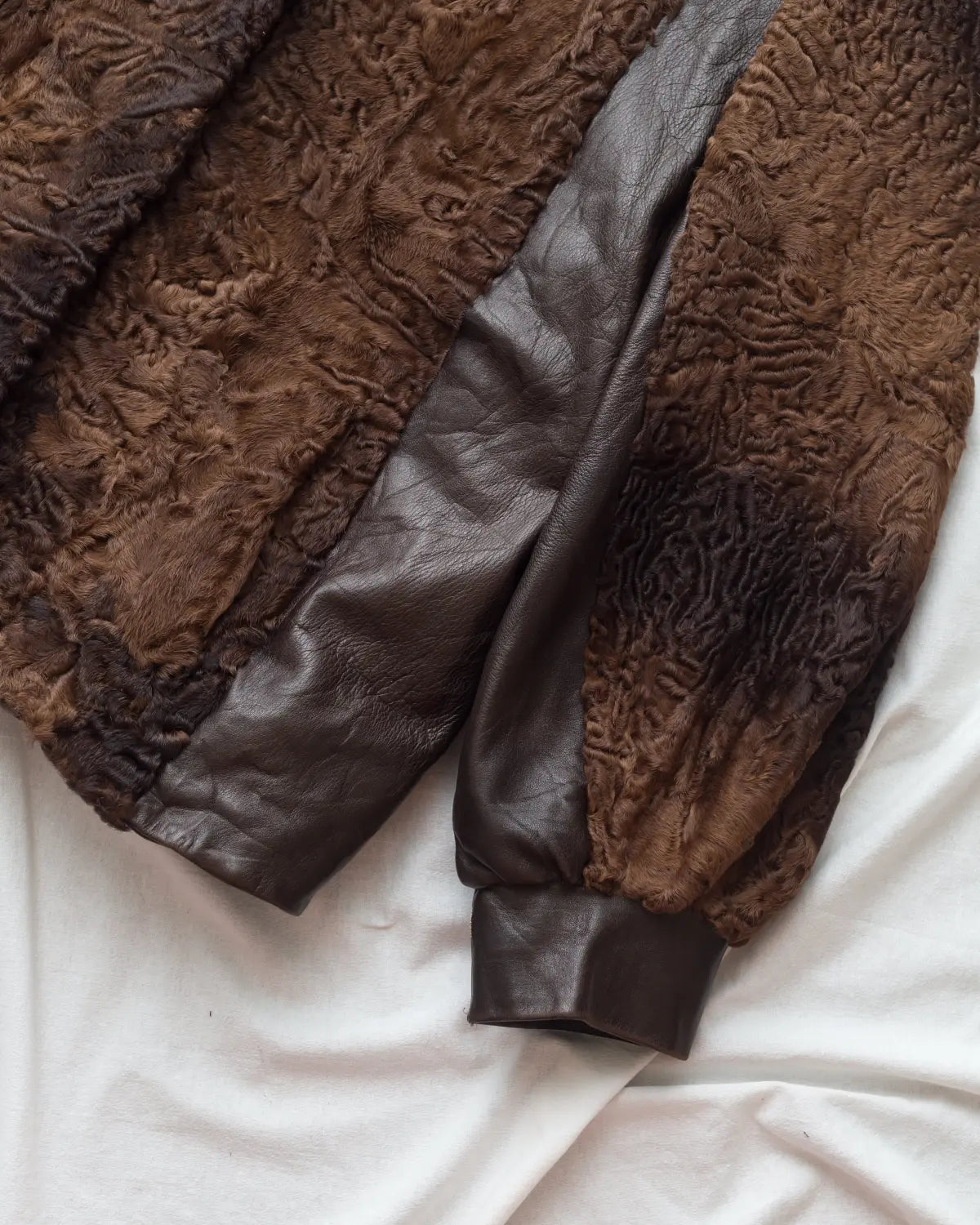 Nina ricci vintage persian lamb fur & leather jacket