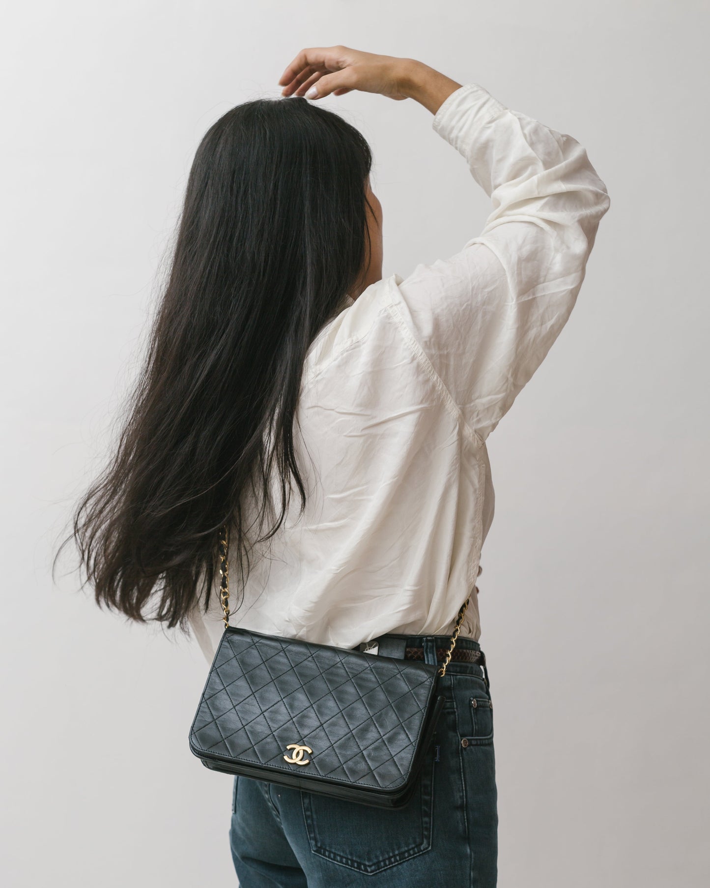 Full flap lambskin matellase bag