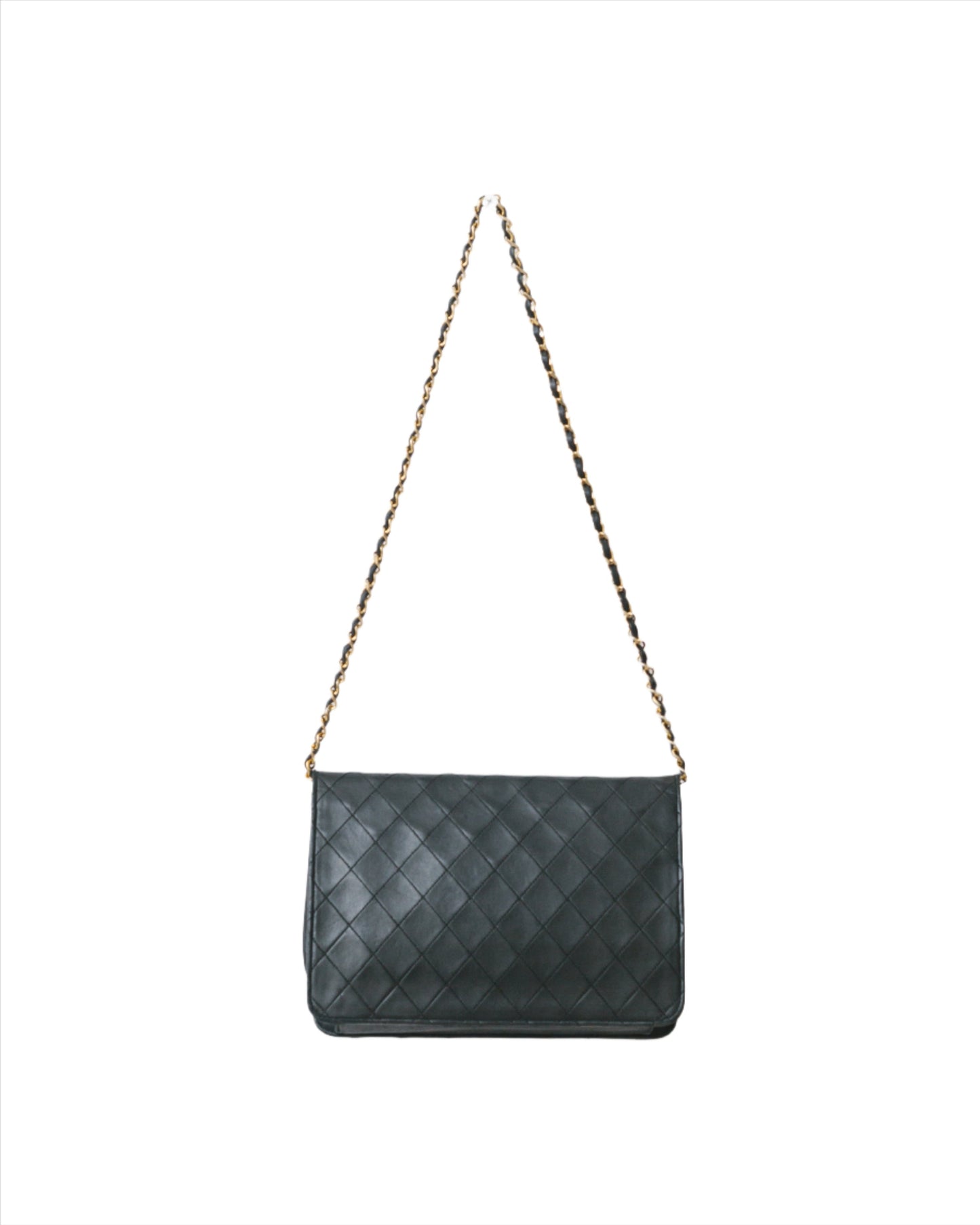 Half flap lambskin matelasse bag