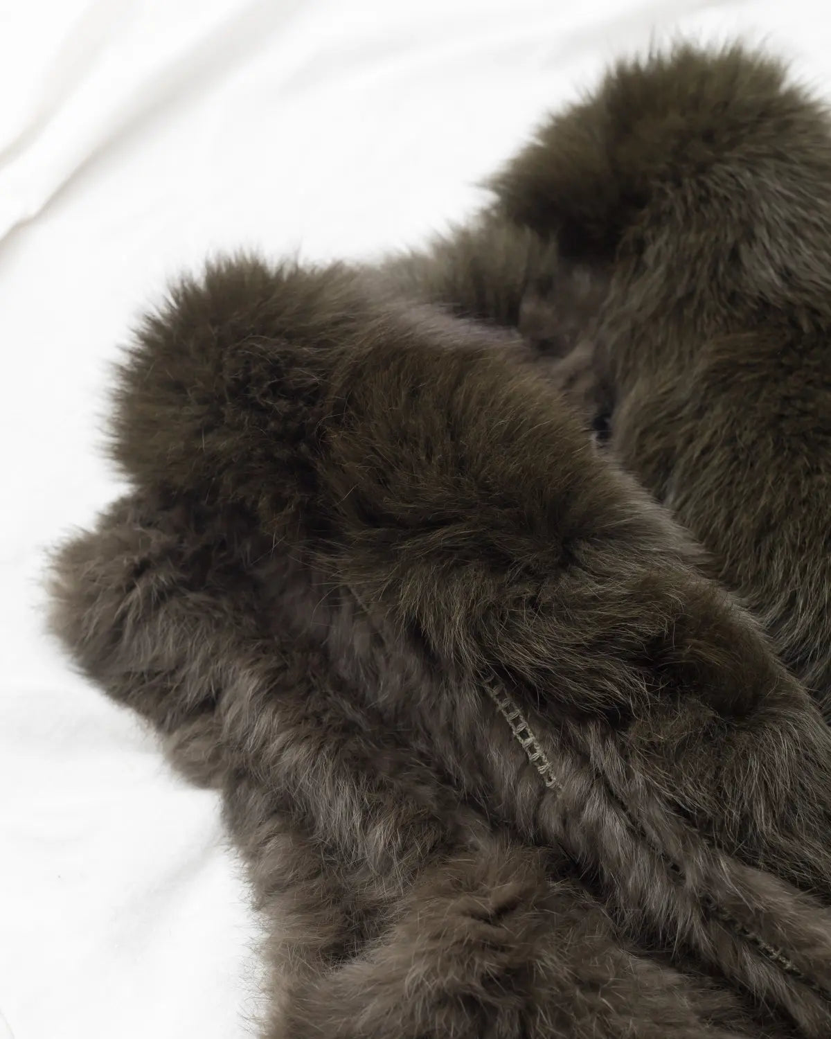 Aimée vintage rabbit & fox fur vest