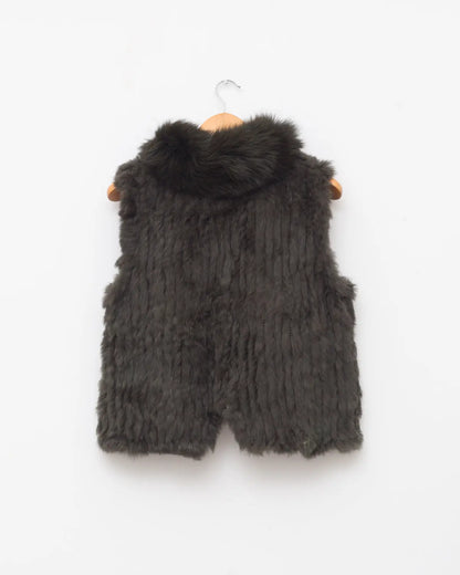 Aimée vintage rabbit & fox fur vest