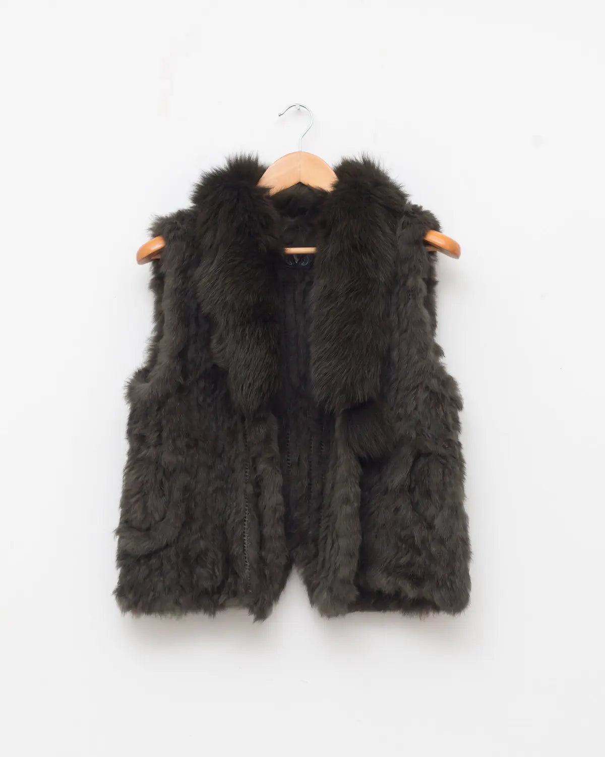 Aimée vintage rabbit & fox fur vest