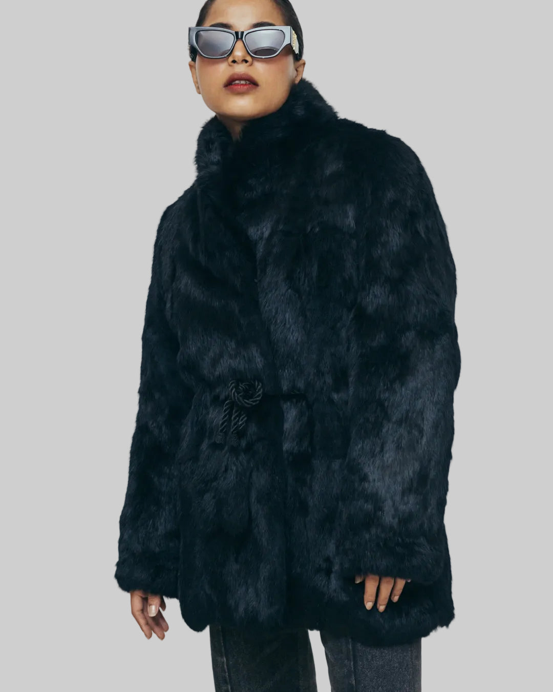 Vintage rabbit fur coat