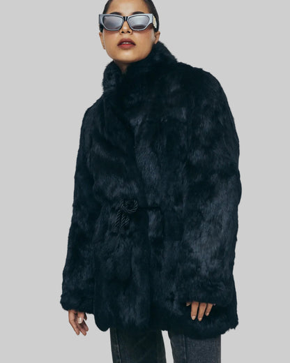 Vintage rabbit fur coat