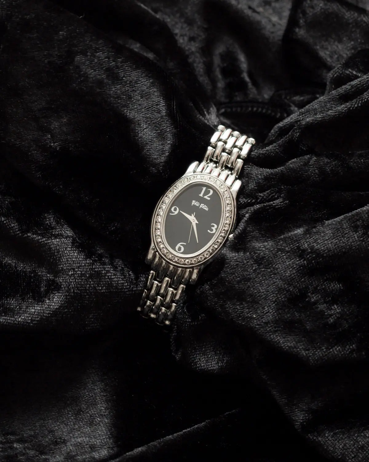Quartz vintage rhinestone embedded follie folliewatch