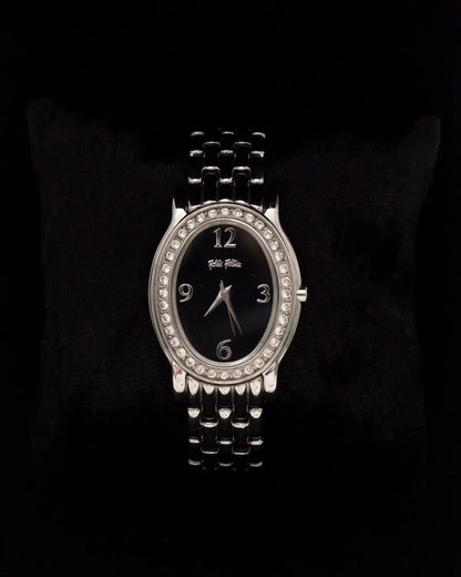 Quartz vintage rhinestone embedded follie folliewatch